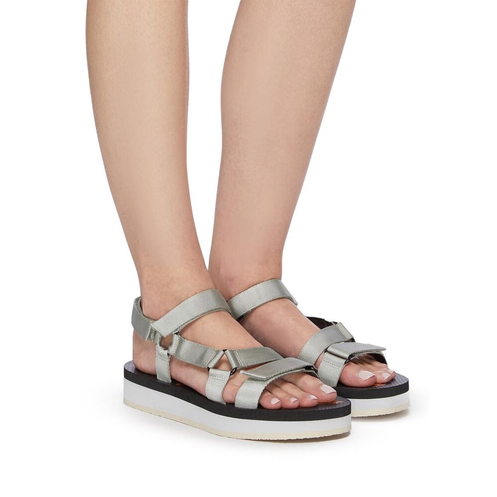 Sam Edelman "Mariace" Grey/Silver Strap Sandals Women's SZ 8